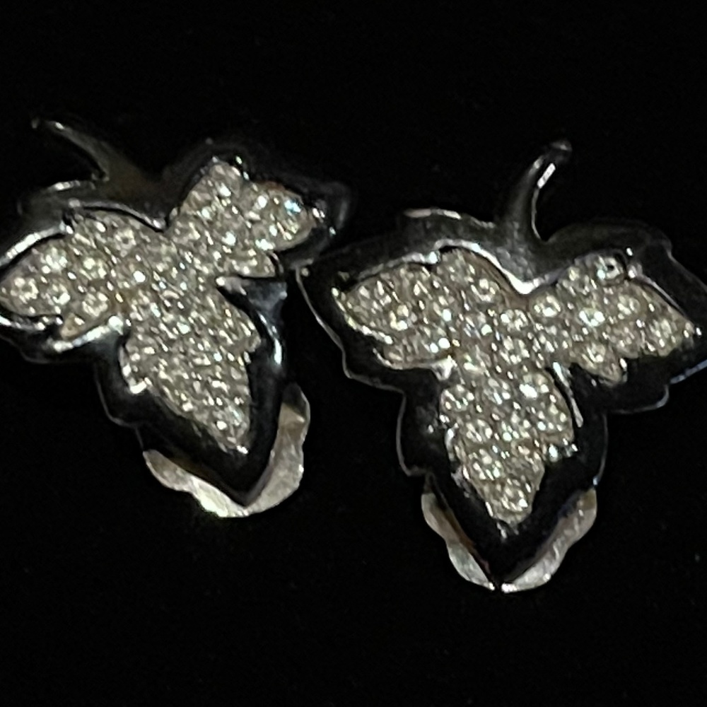 Vintage REJA pave set clip on earrings. RARE